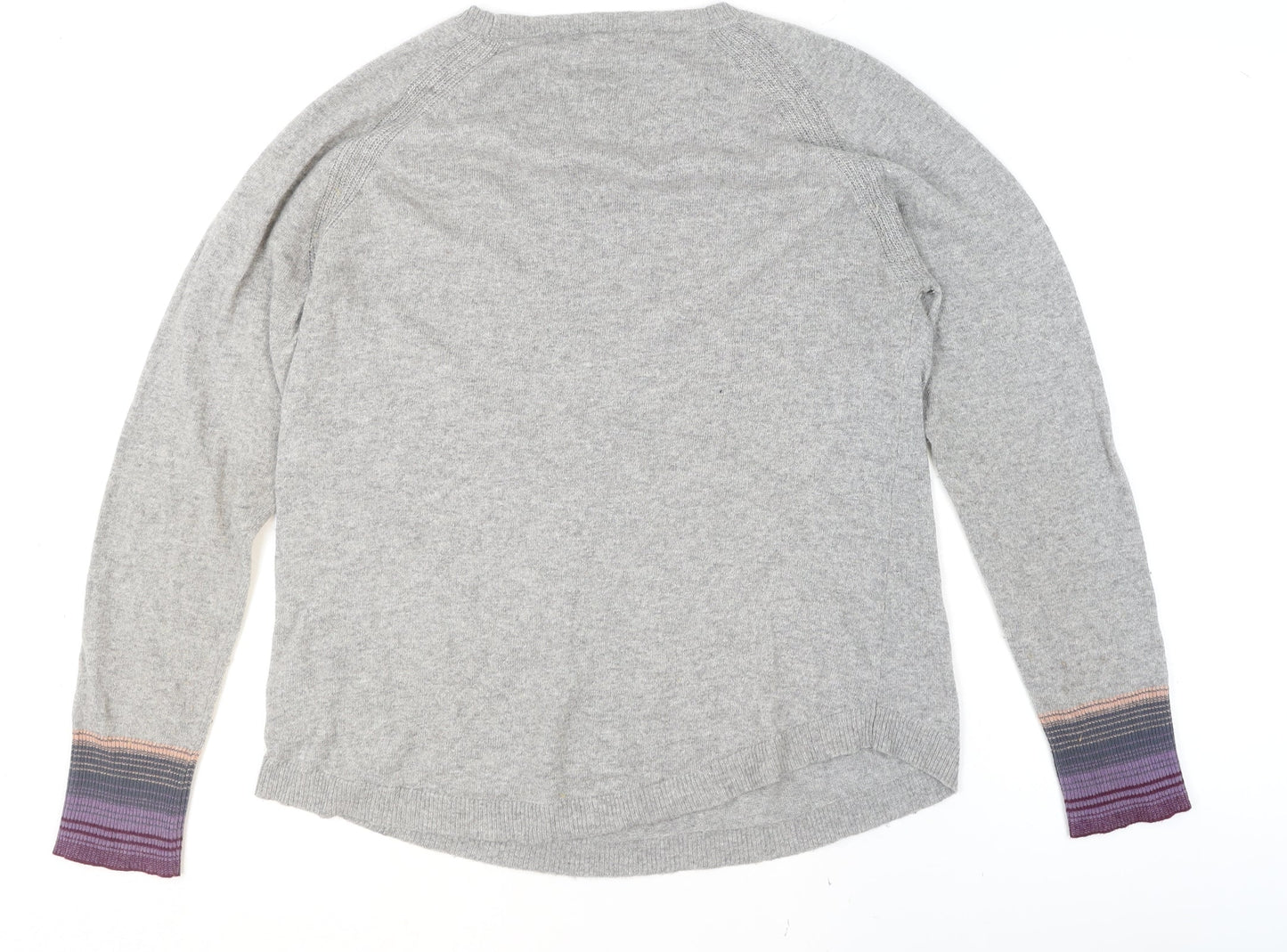 White Stuff Women's Grey Heart Pullover Jumper Size 14