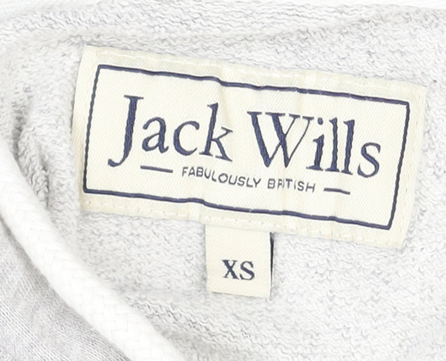 Jack Wills Mens Grey XS Pullover Hoodie with Logo Print