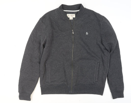 Original Penguin Men’s Grey Full Zip Sweatshirt L Regular Fit