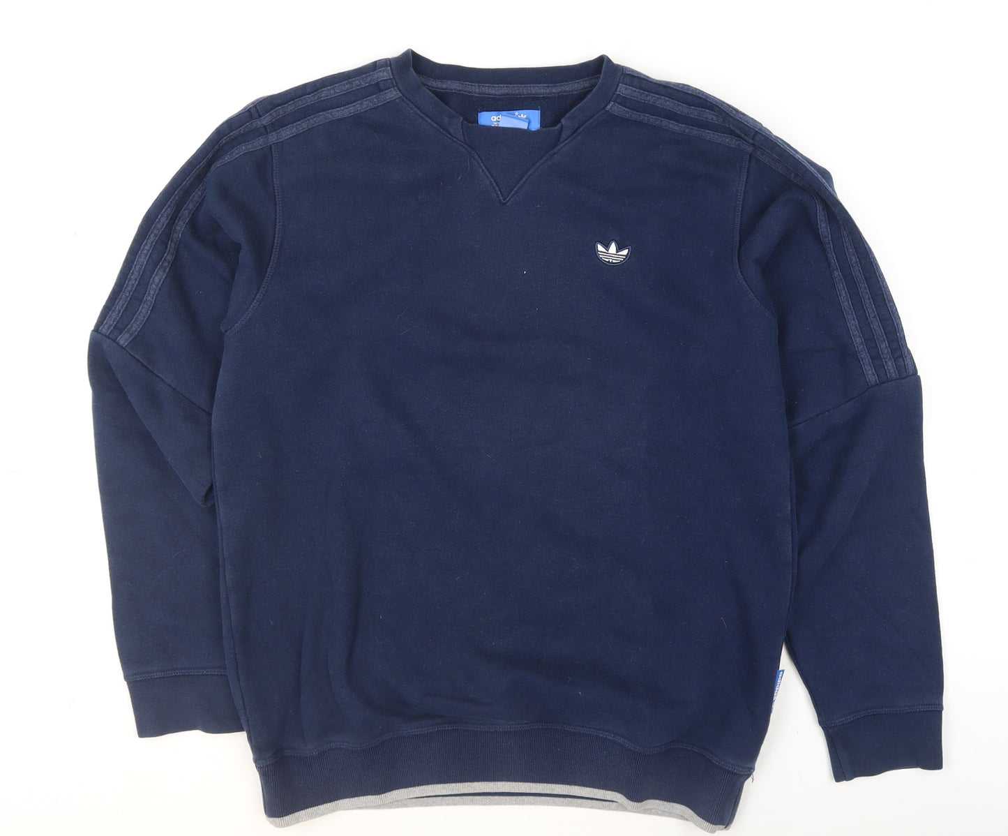 Adidas Men's Blue Small Pullover Sweatshirt Crew Neck Fleece