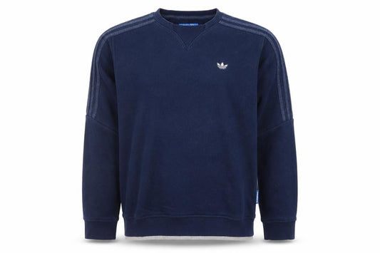 Adidas Men's Blue Small Pullover Sweatshirt Crew Neck Fleece