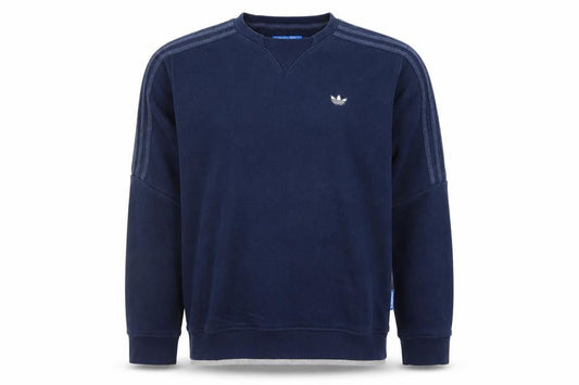 Adidas Men's Blue Small Pullover Sweatshirt Crew Neck Fleece