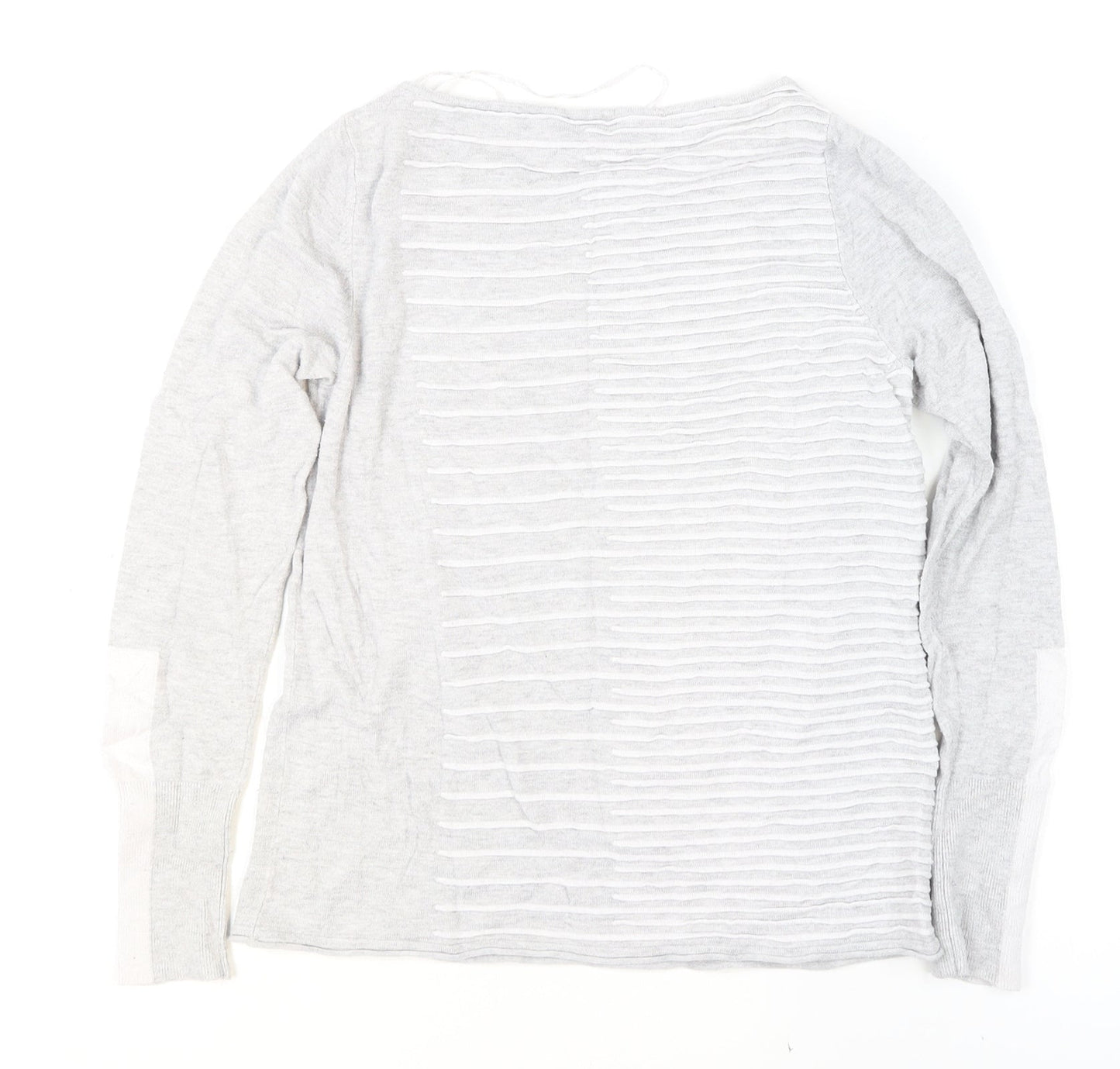 Mint Velvet Womens Grey Size 12 Boat Neck Striped Pullover Jumper
