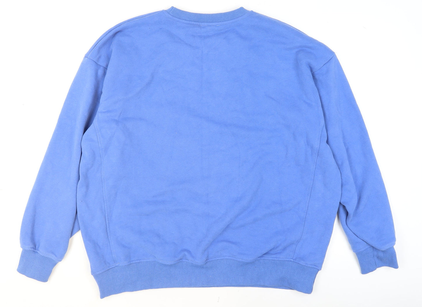 Showpo Blue Crew Neck Logo Sweatshirt Womens L Fleece Pullover