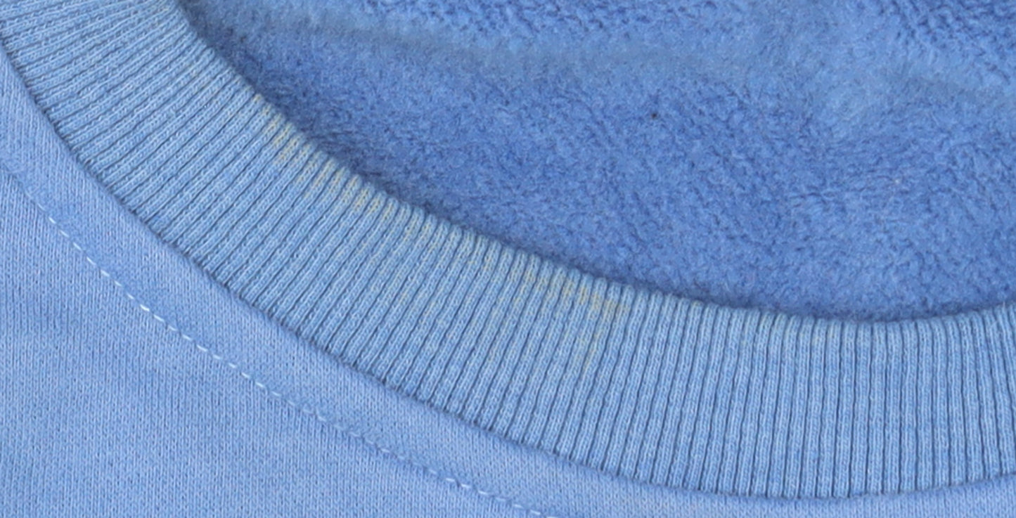 Showpo Blue Crew Neck Logo Sweatshirt Womens L Fleece Pullover