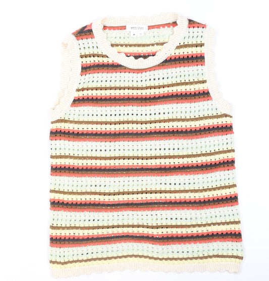 White Stuff Women's Multicoloured Knit Sleeveless Tank Top M