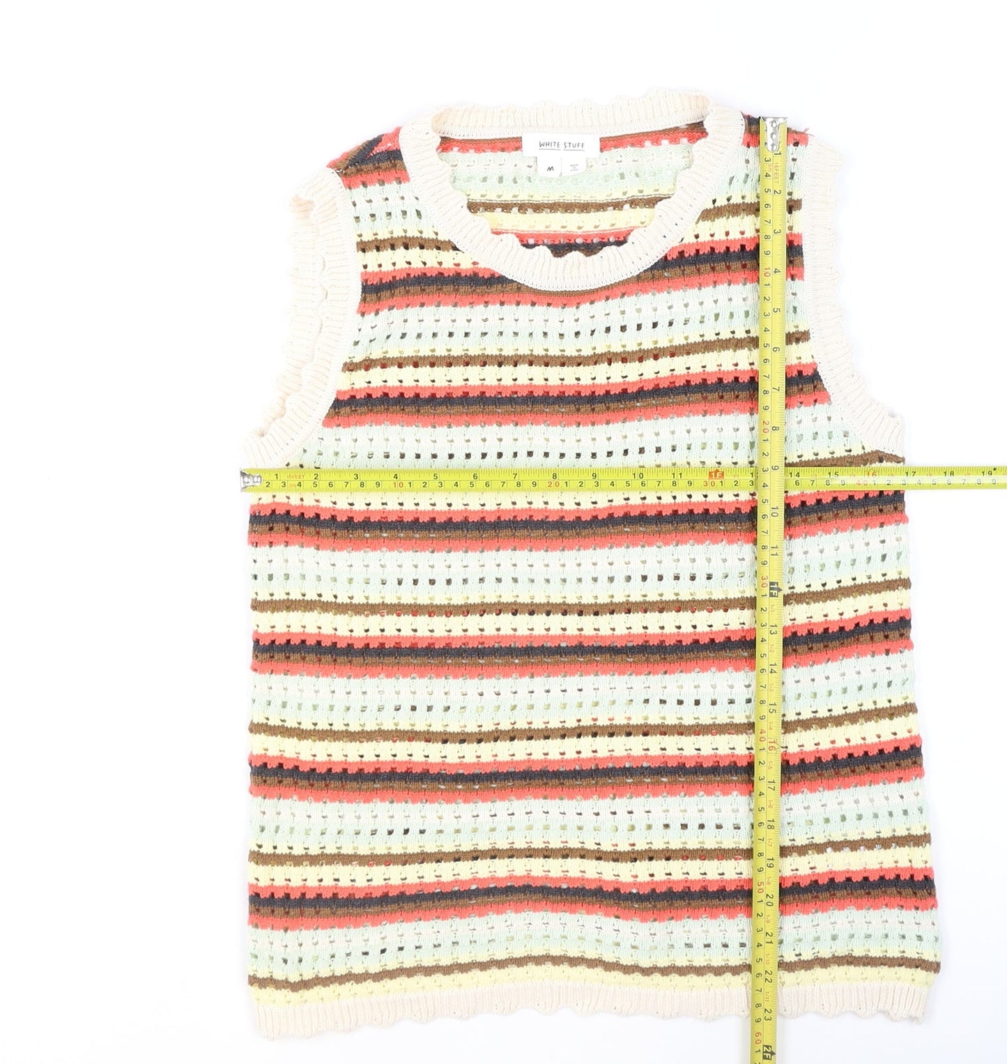 White Stuff Women's Multicoloured Knit Sleeveless Tank Top M