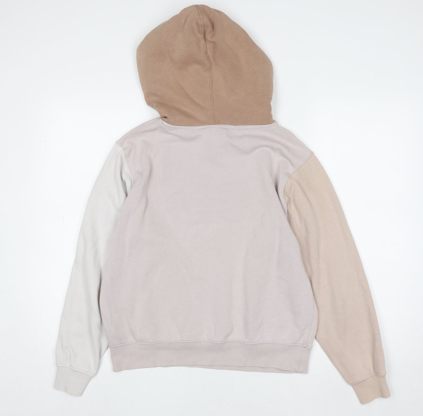 Nike Womens XS Beige Colourblock Pullover Hoodie