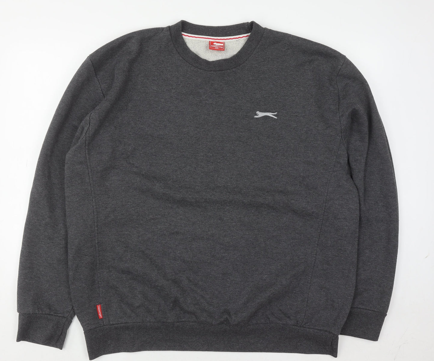 Slazenger Mens Grey 2XL Pullover Crew Neck Fleece Sweatshirt
