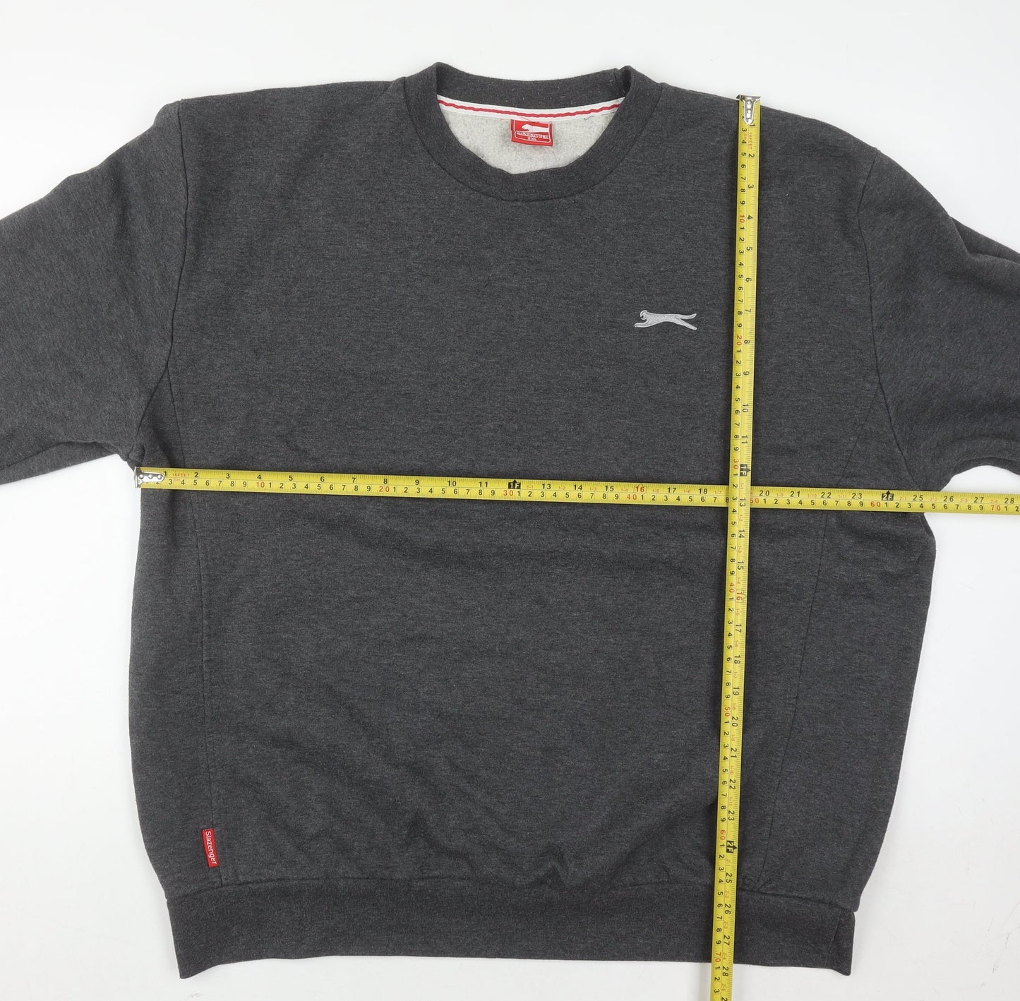 Slazenger Mens Grey 2XL Pullover Crew Neck Fleece Sweatshirt