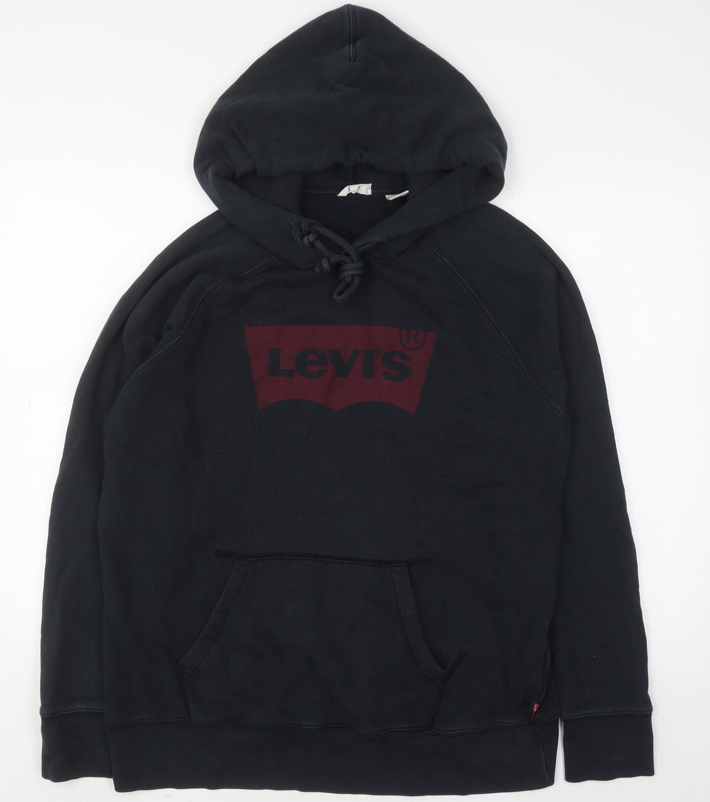 Levi's Men's Black Pullover Hoodie L Logo Graphic Cotton Sweatshirt