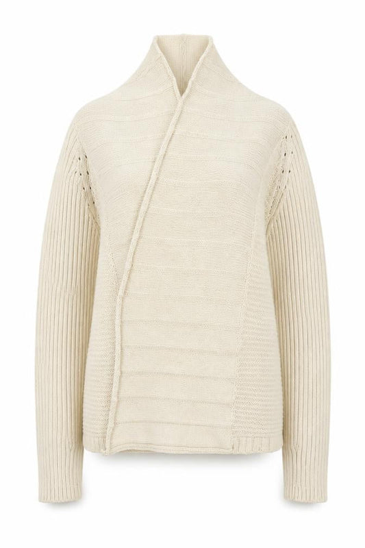 Jasper Conran Jeans Women’s Ivory Knit High Neck Cardigan Size 10