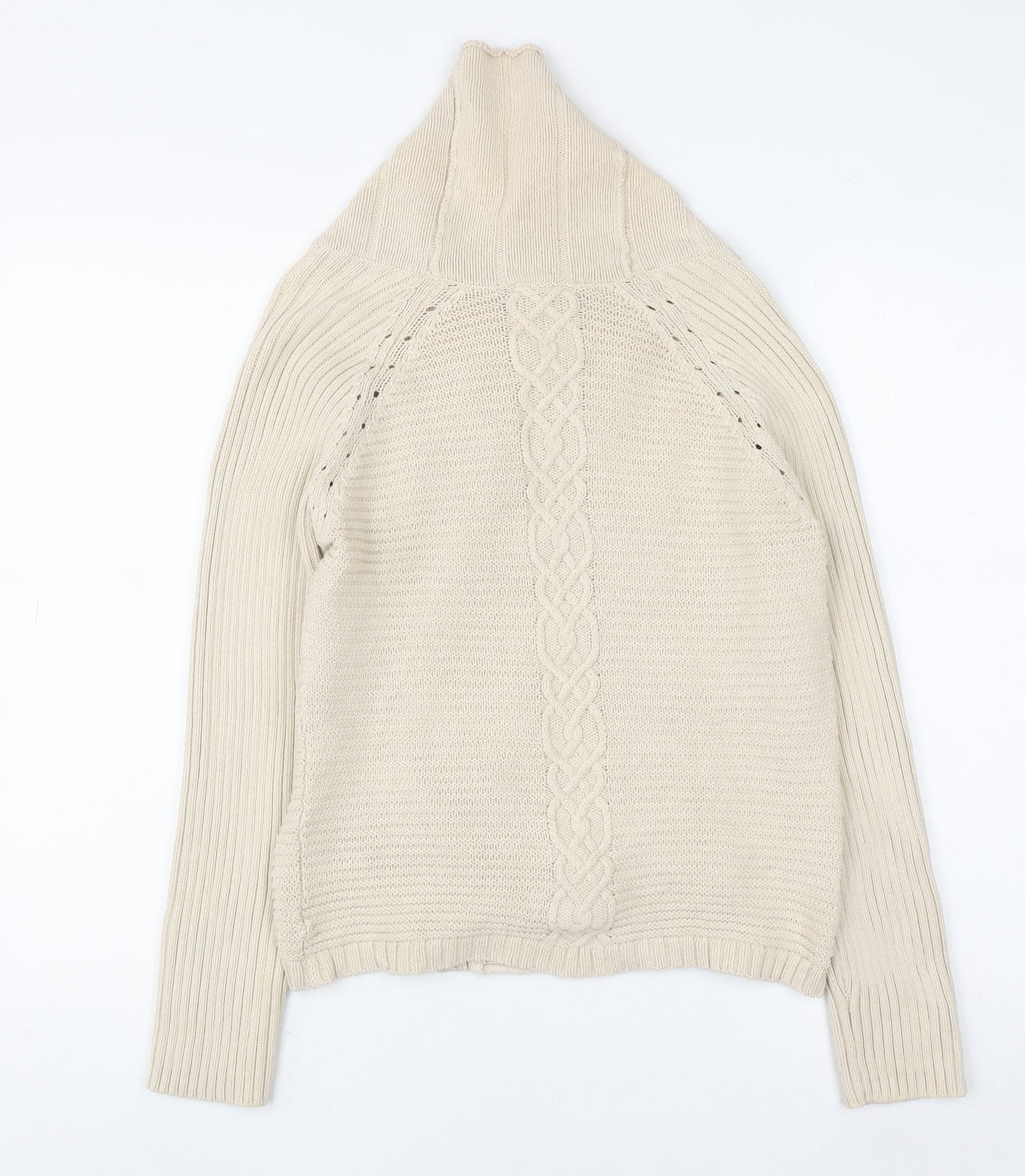 Jasper Conran Jeans Women’s Ivory Knit High Neck Cardigan Size 10