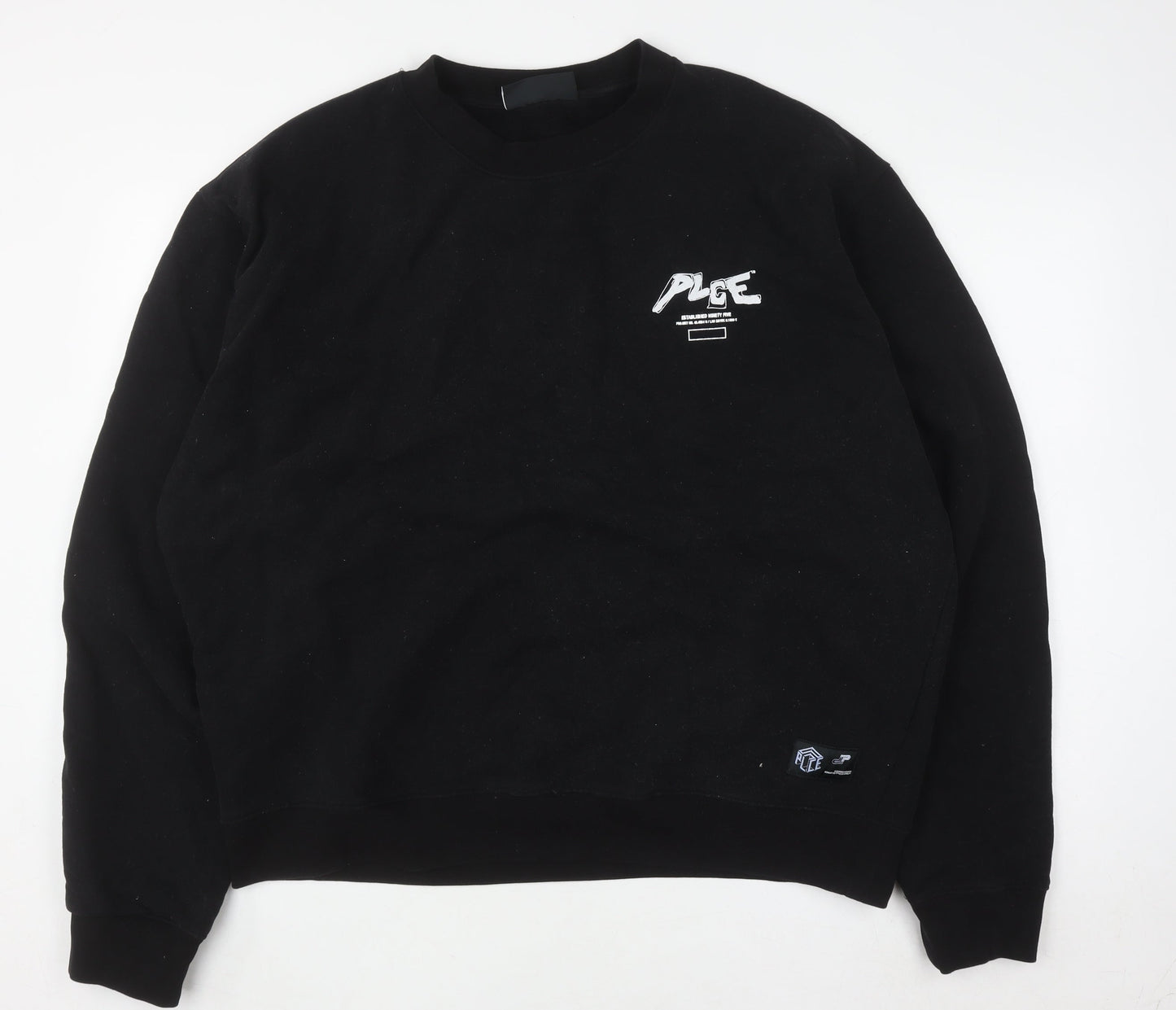 PLCE Men's Black 2XL Cotton Crew Neck Pull On Sweatshirt
