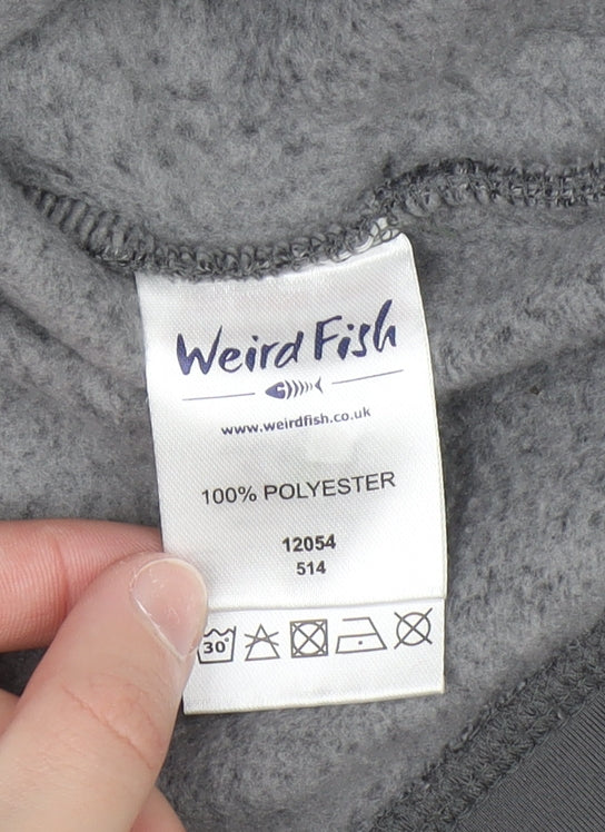 Weird Fish Men's Grey Fleece 1/4 Zip Pullover Sweatshirt M