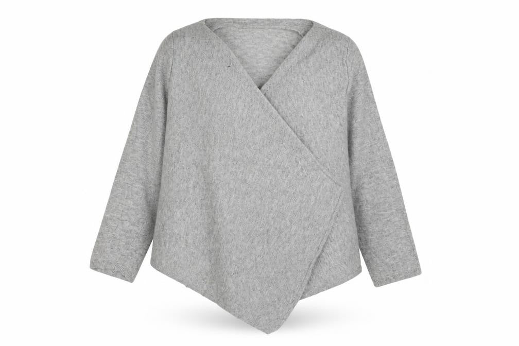 Boden Women Grey Wool Blend Wrap Jumper UK 14 V-Neck Knit