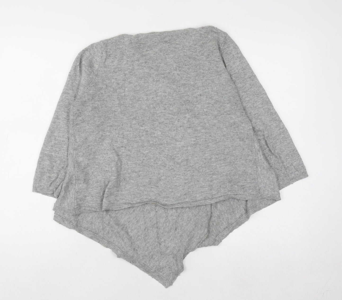 Boden Women Grey Wool Blend Wrap Jumper UK 14 V-Neck Knit
