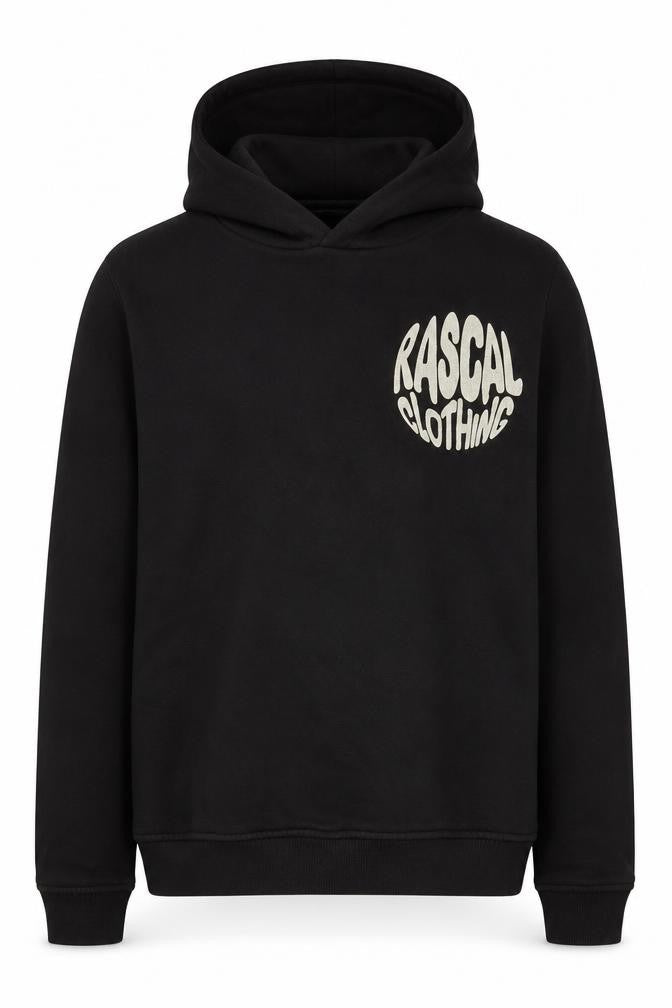 Rascal Boys Black Pullover Hoodie 13-14 Years Logo Graphic Hooded Sweatshirt