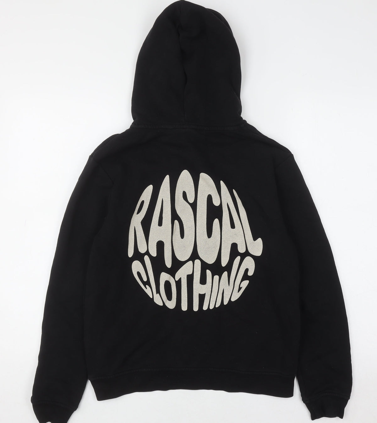 Rascal Boys Black Pullover Hoodie 13-14 Years Logo Graphic Hooded Sweatshirt