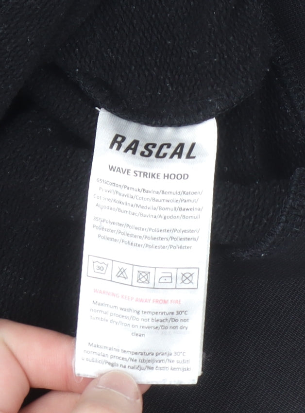 Rascal Boys Black Pullover Hoodie 13-14 Years Logo Graphic Hooded Sweatshirt