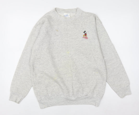 Velva Sheen Women Grey Mickey Mouse Disney Florida Sweatshirt M