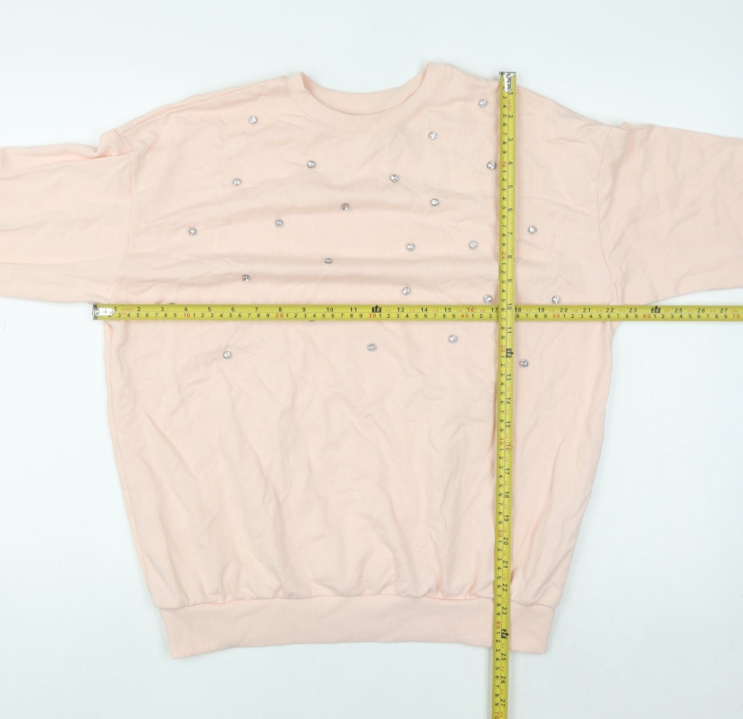 River Island Womens Pink Embellished Pullover Sweatshirt XS