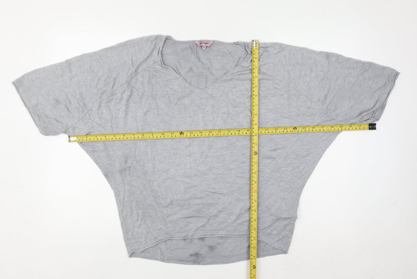 Phase Eight Women’s Grey Knit V-Neck Tunic Blouse Size M
