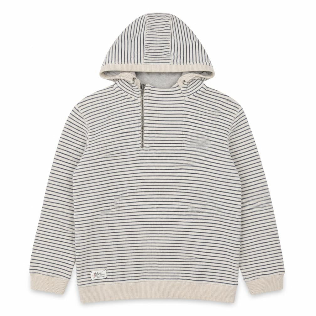 J Jeans Boys Beige Stripe 11-12 Years Cotton Pullover Hoodie