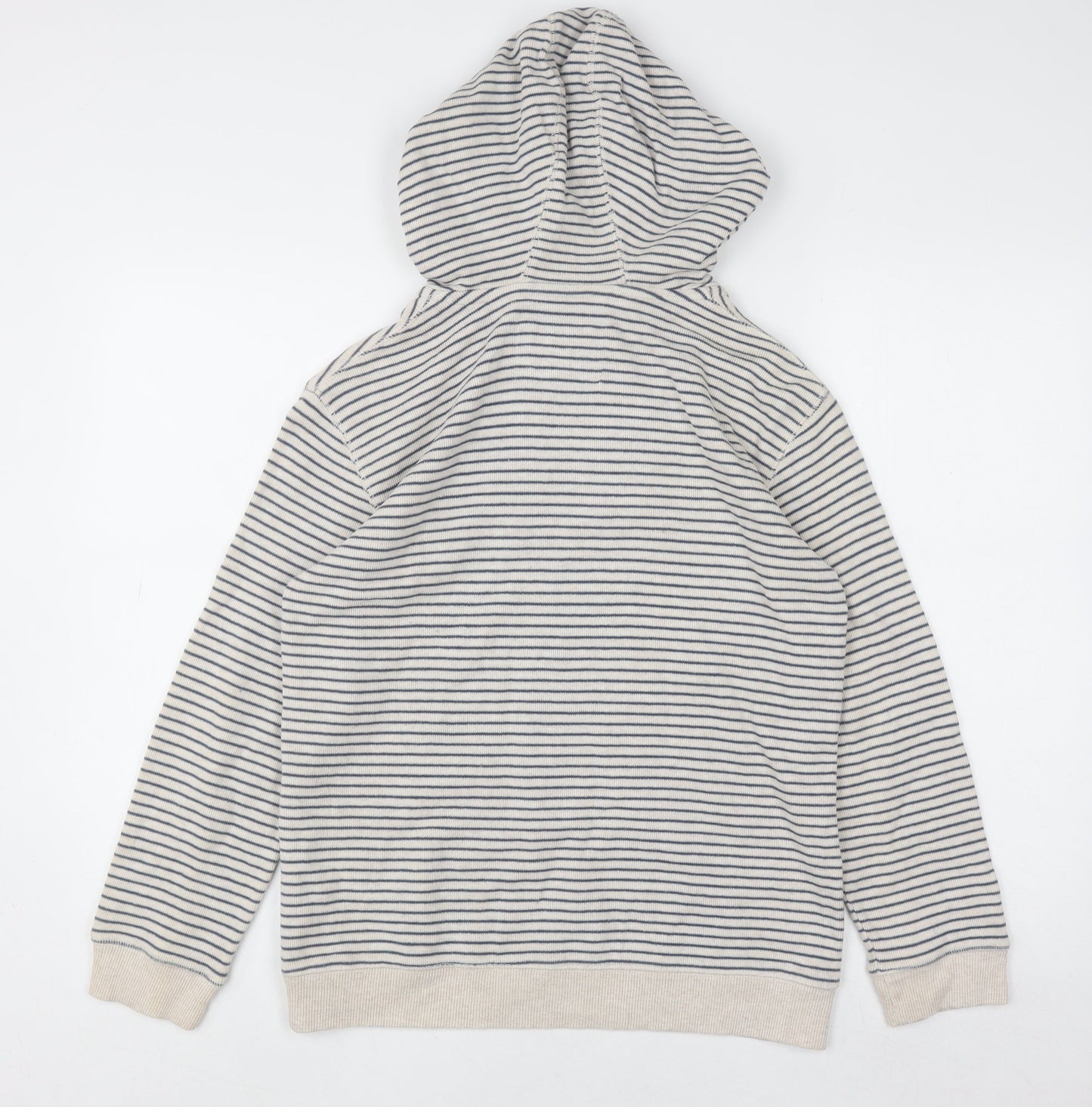 J Jeans Boys Beige Stripe 11-12 Years Cotton Pullover Hoodie