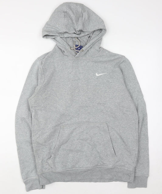 Nike Men's Grey Pullover Hoodie M Regular Fit Sports Sweatshirt