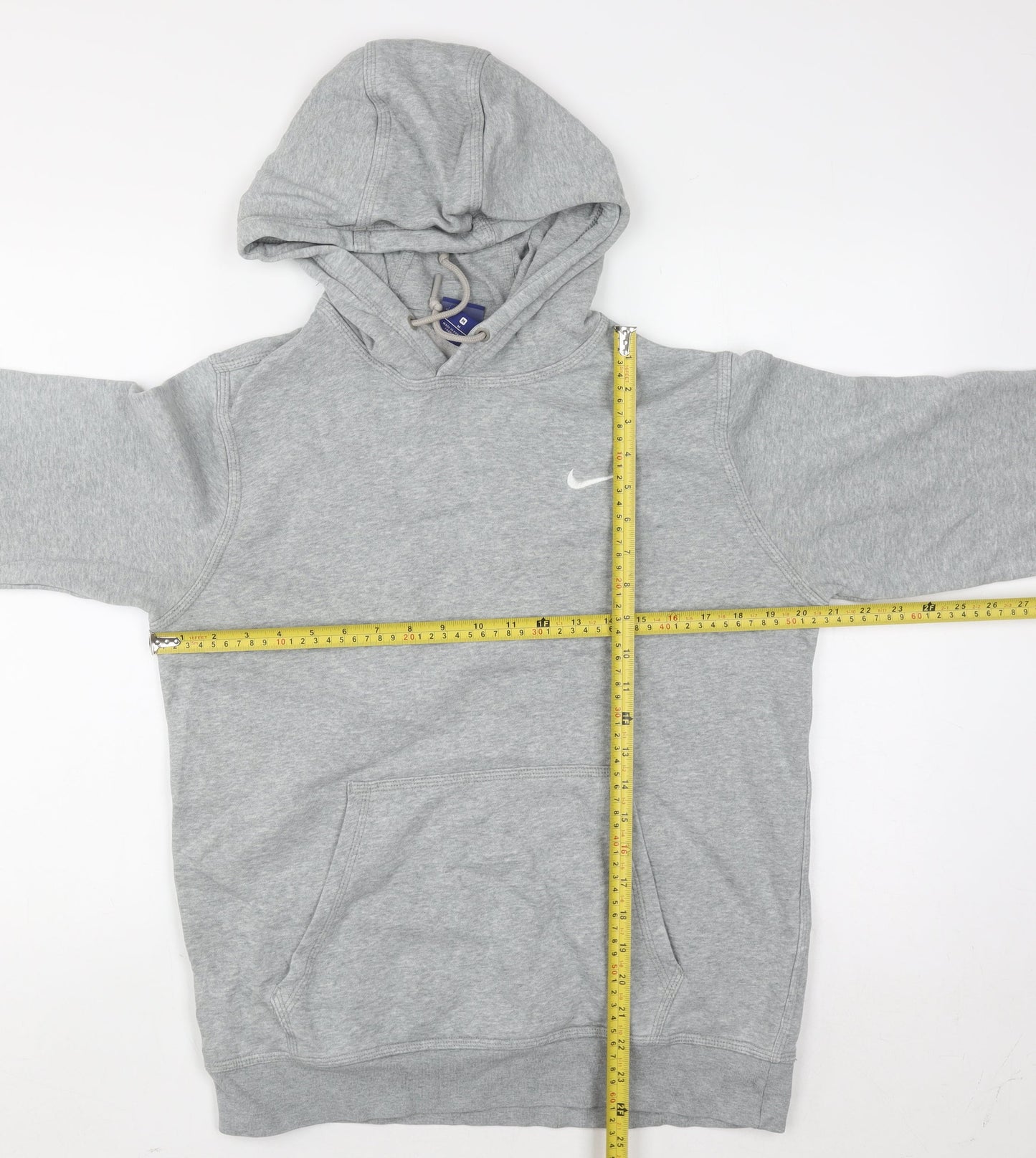 Nike Men's Grey Pullover Hoodie M Regular Fit Sports Sweatshirt