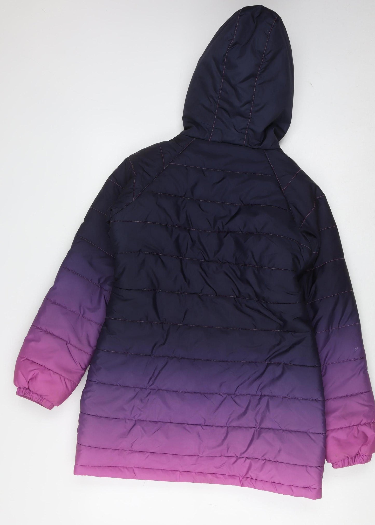 Trespass Girls Multicoloured Hooded Puffer Jacket 11-12 Years Mid-Length Zip