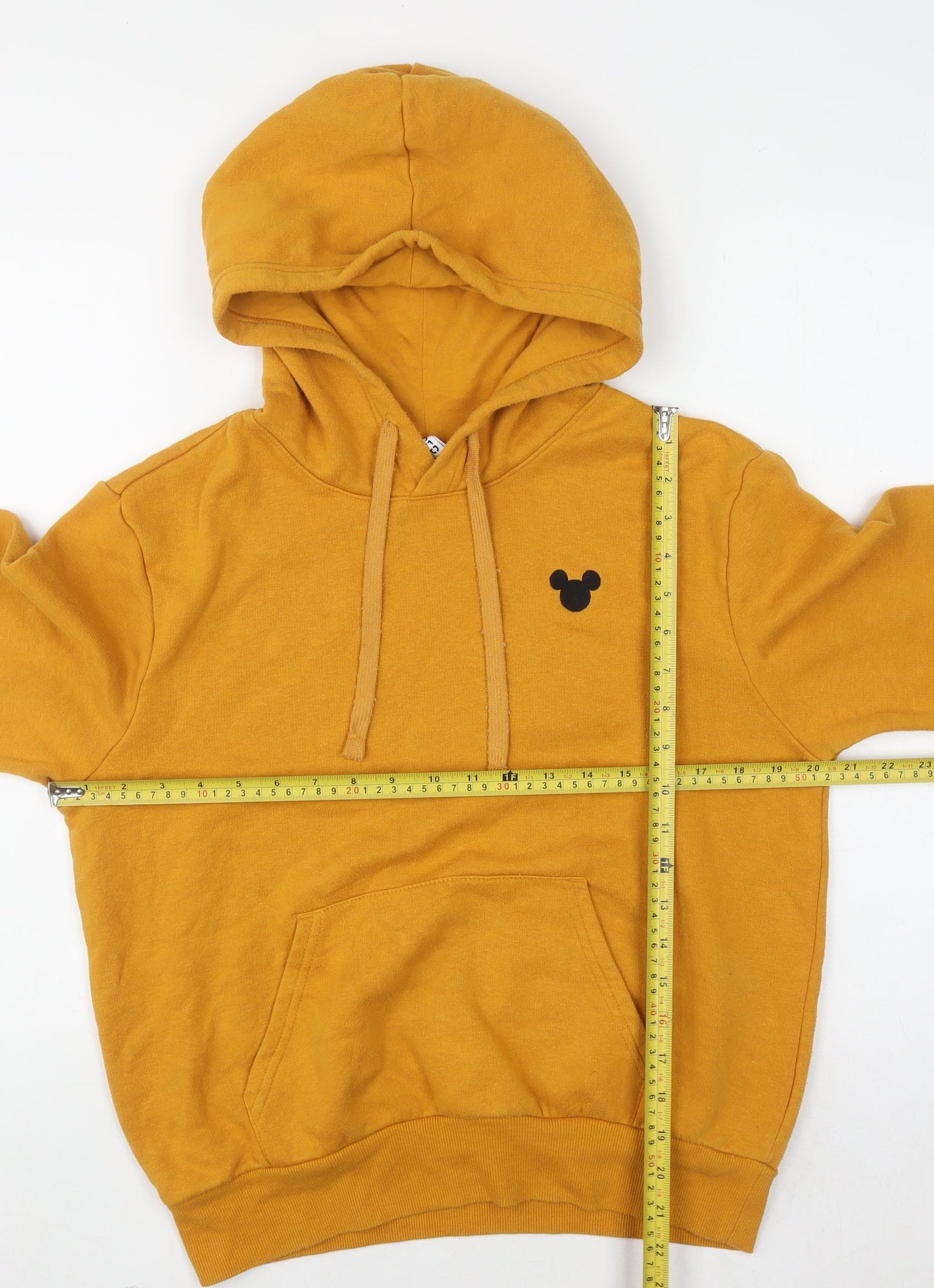 H&M Divided x Disney Mustard Yellow Women's Hoodie Size S Cotton Blend Pullover