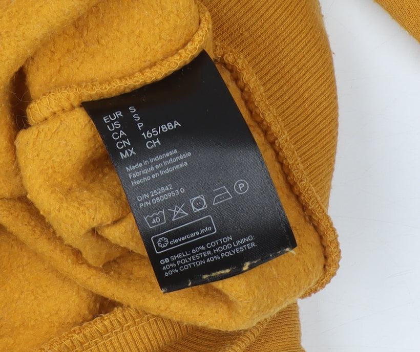 H&M Divided x Disney Mustard Yellow Women's Hoodie Size S Cotton Blend Pullover