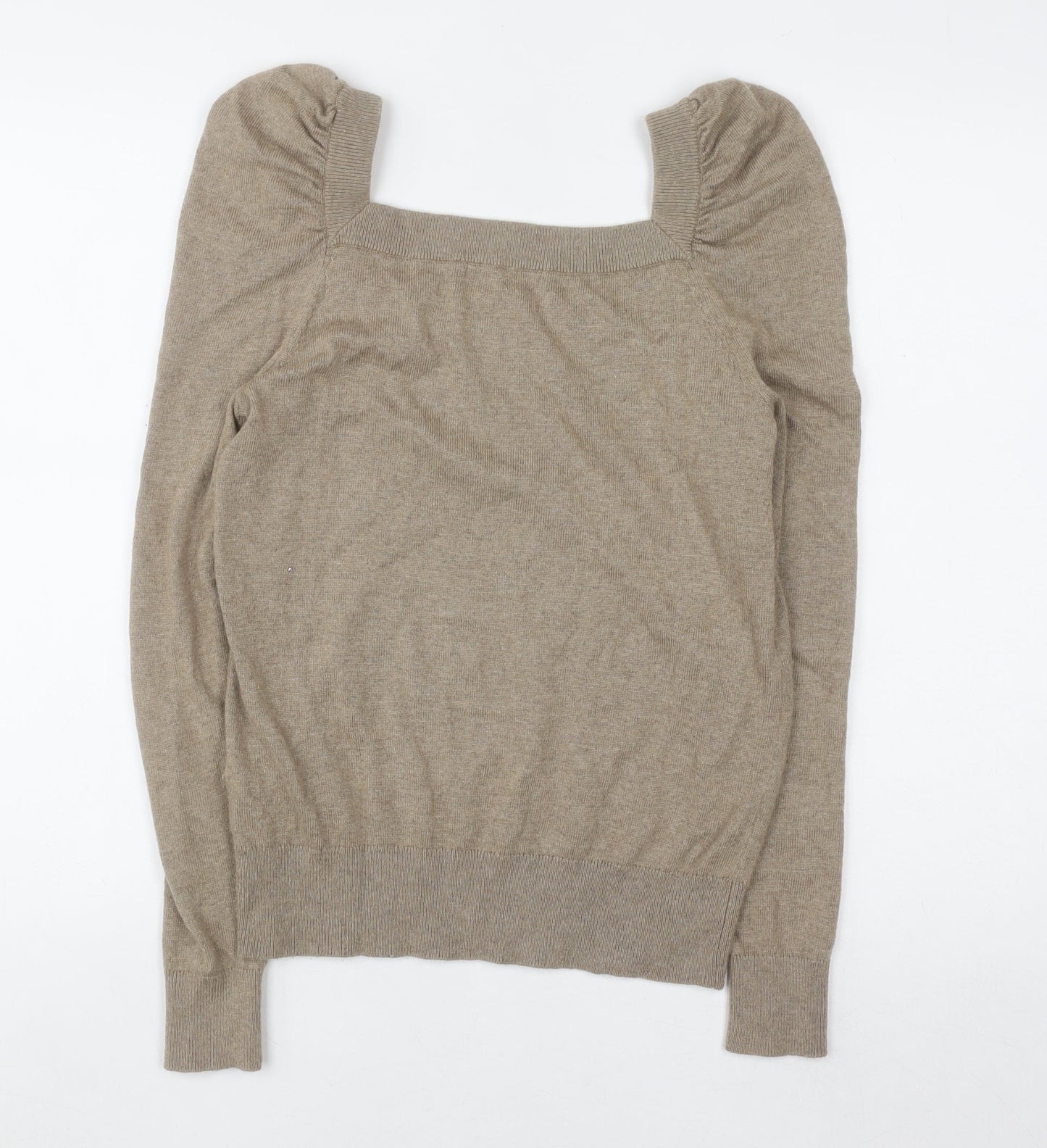 Boden Women Beige Puff Sleeve Square Neck Jumper UK 8