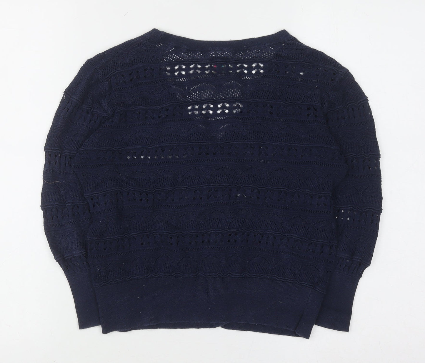 Yumi Women's Blue Knit V-Neck Cardigan Medium