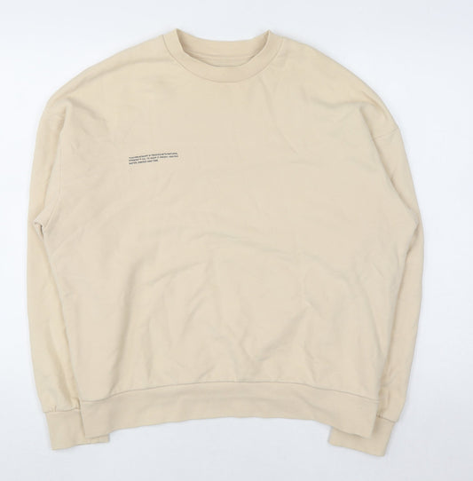 Pangaia Men's Beige Organic Cotton Pullover Sweatshirt M