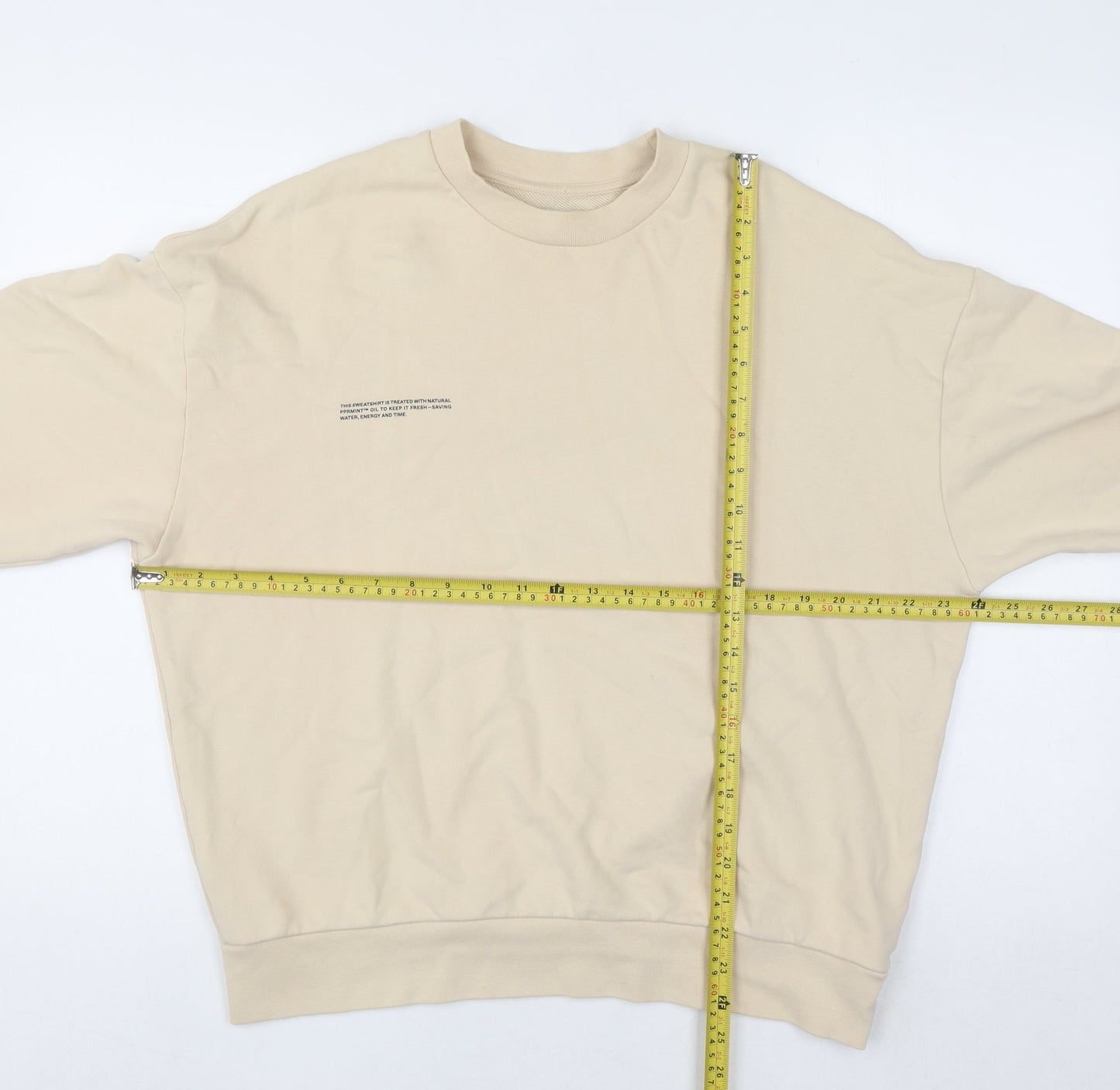 Pangaia Men's Beige Organic Cotton Pullover Sweatshirt M