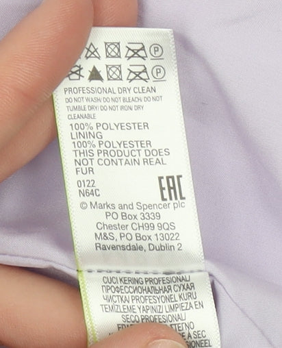 Marks and Spencer Women’s Lilac Fleece Button Jacket Size 8