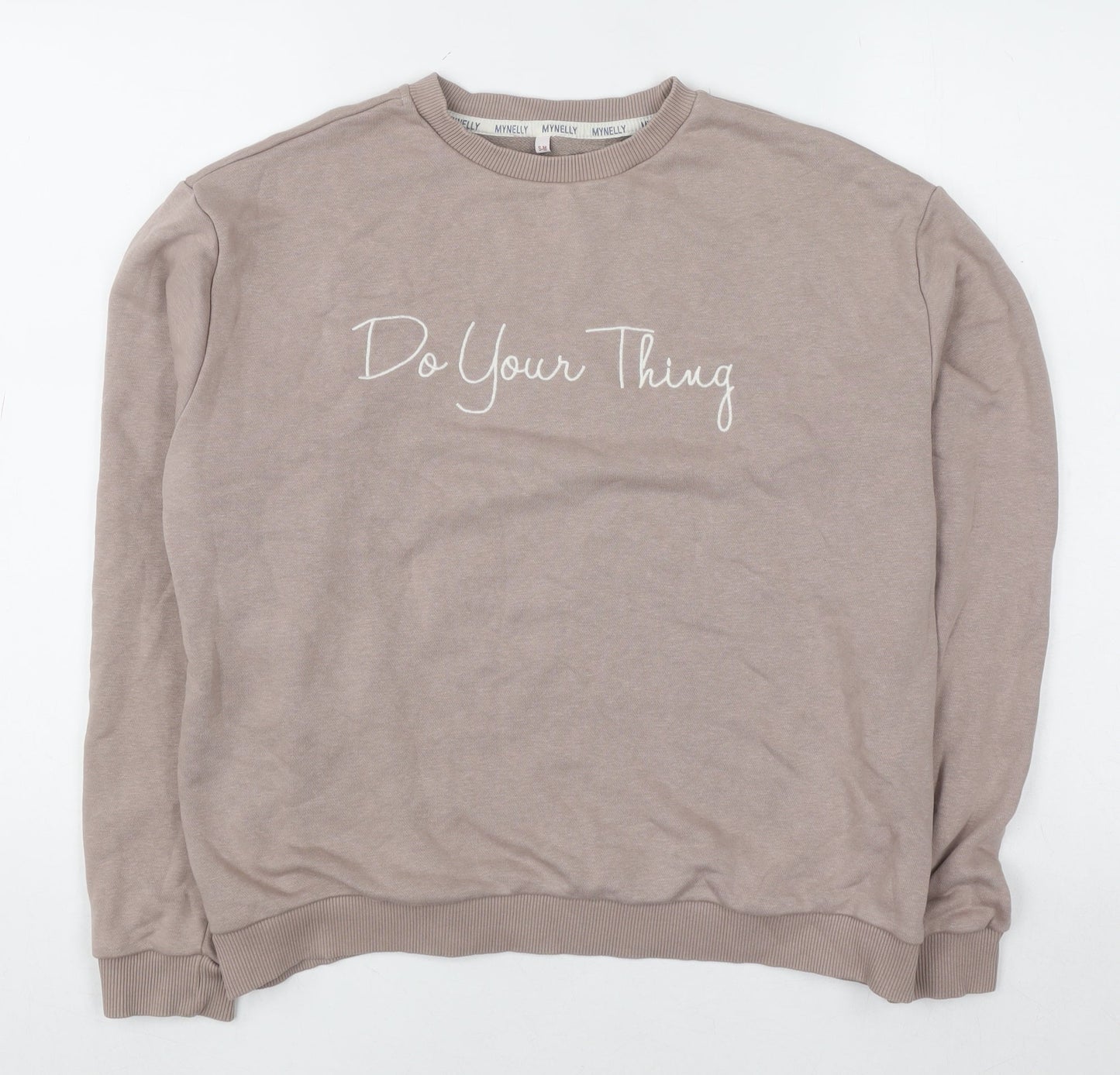 MYNELLY Women’s Beige Pullover Sweatshirt S/M Do Your Thing Graphic