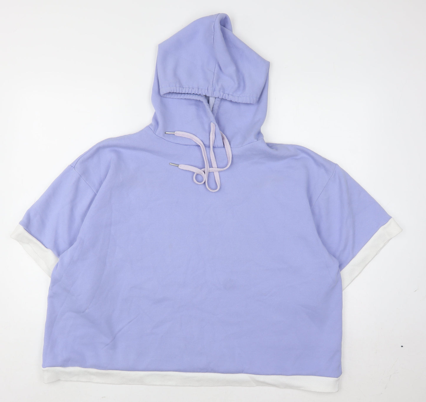 Pretty Secrets Women Purple Short Sleeve Pullover Hoodie UK 20/22