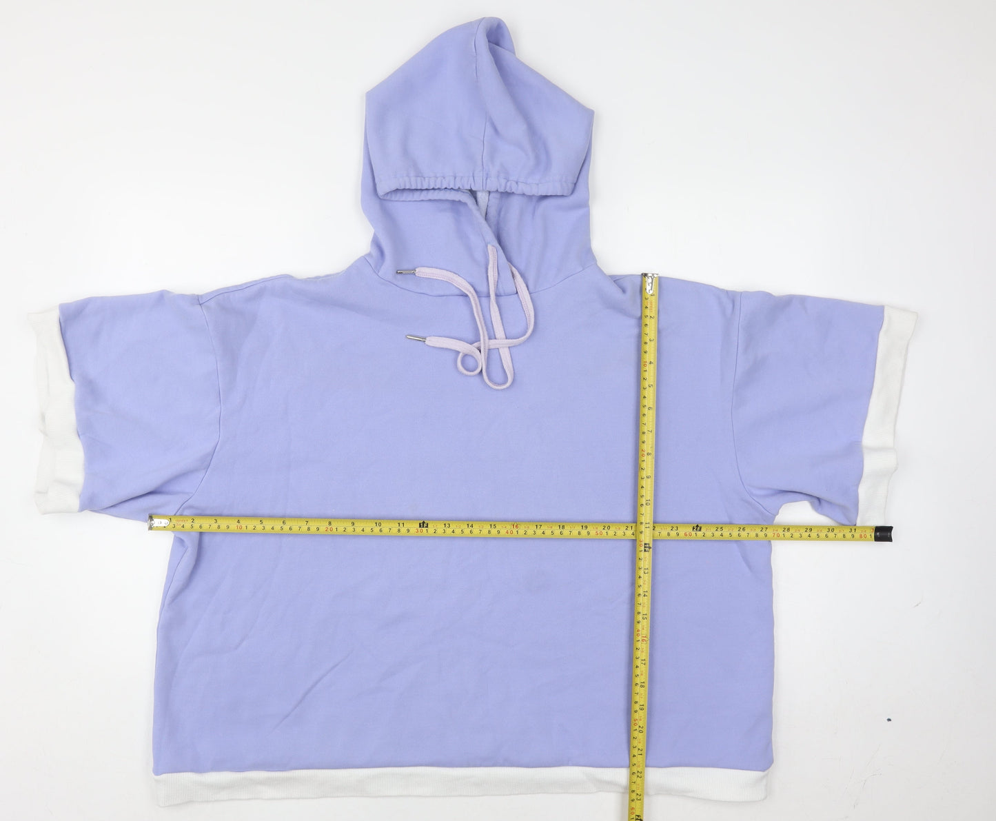 Pretty Secrets Women Purple Short Sleeve Pullover Hoodie UK 20/22
