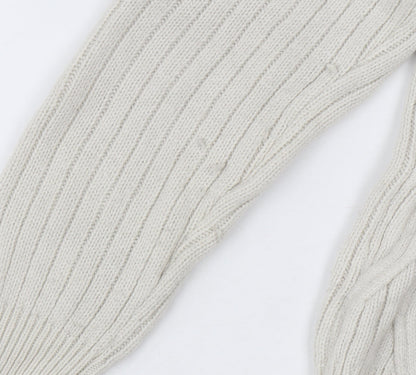 Brand and care label for Linea Women’s Ivory Cable Knit Mock Neck Jumper, size UK 10