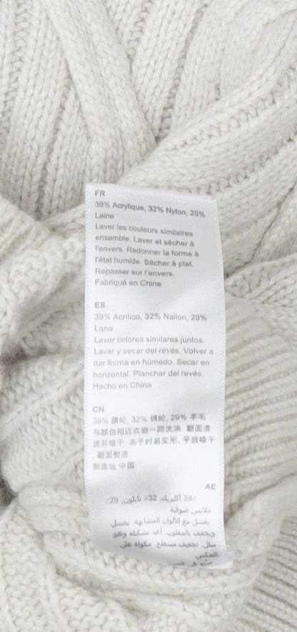 Additional view of Linea Women’s Ivory Cable Knit Mock Neck Jumper, size UK 10