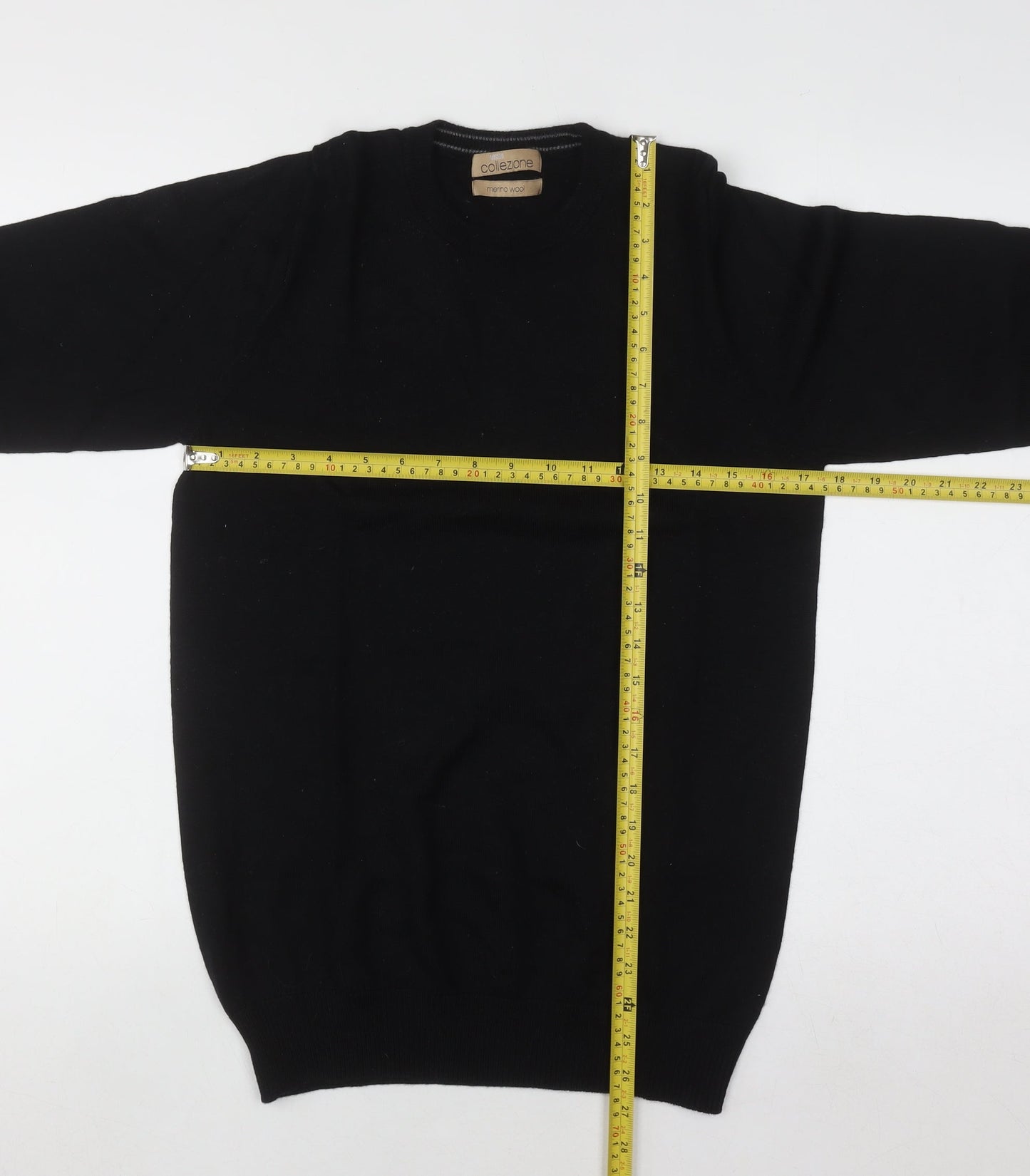 Marks and Spencer Men’s Black Merino Wool Crew Neck Jumper Size S