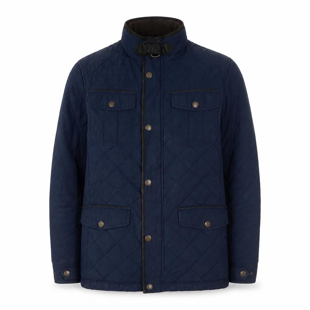 Crew Clothing Co. Men’s Blue Quilted Jacket Size M Cotton Blend