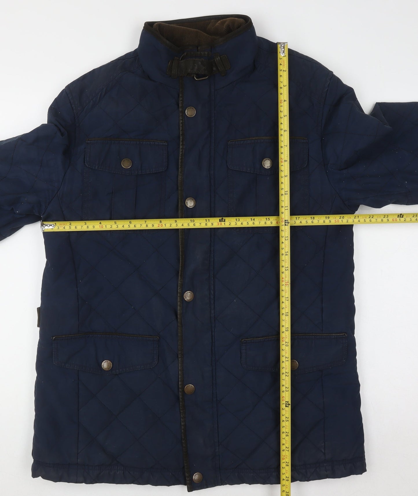 Crew Clothing Co. Men’s Blue Quilted Jacket Size M Cotton Blend