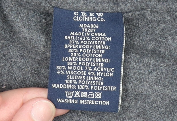 Crew Clothing Co. Men’s Blue Quilted Jacket Size M Cotton Blend