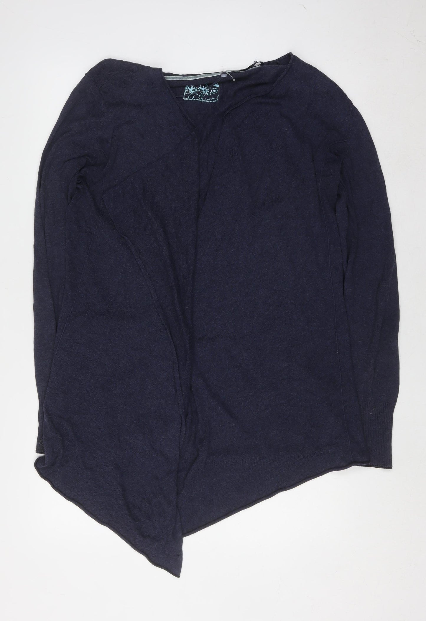 Fat Face Women’s Blue Size 16 Cotton Modal Open Cardigan Jumper