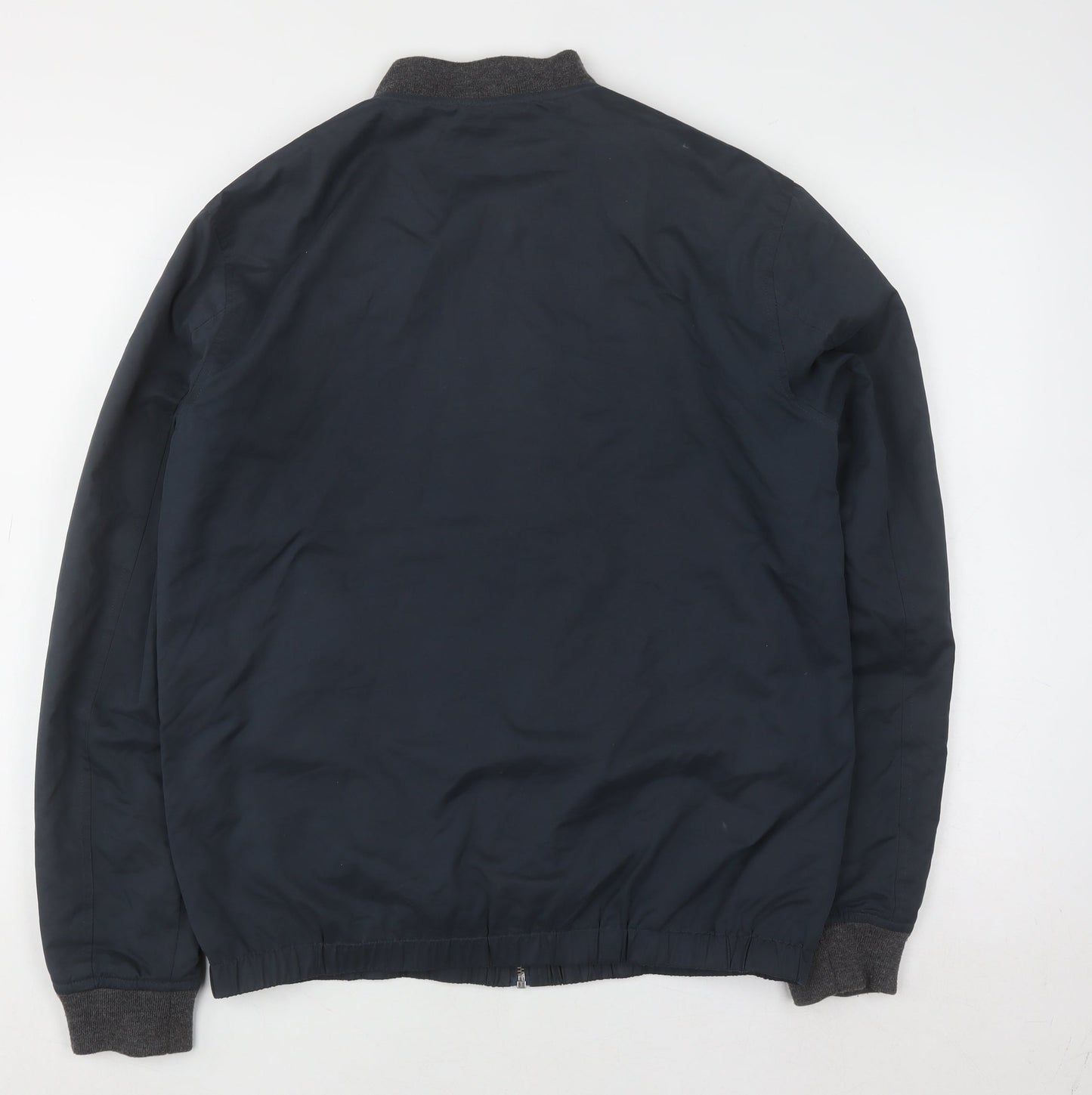 Threadbare Men's Navy Bomber Jacket Size M Polyester Cotton Lined